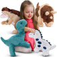 Passionfruit Plush Dinosaur Toys For Kids - 4-Pack Soft & Huggable 12-Inch Stuffed Animals - Cute & Squeezable Dinosaurs For Boy