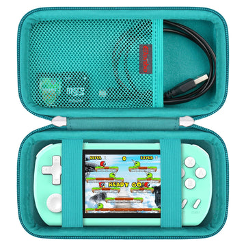 Elonbo Carrying Case for TEBIYOU/ Great Boy/ Beico Handheld Game Console Retro Video Games  Portable Gaming Player Travel Storage Cover  Mini Arcade Electronic Toy Holder Bag  Green+Inside Green