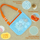 3Pcs Alphabet Printed Seashell Bags, Lightweight & Foldable Kids Beach Toy Mesh Bags with Adjustable Straps, Portable for Pool a
