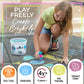 Loddie Doddie 49pc Sidewalk Chalk Bucket - Outdoor Activity Play Set for Kids, 31 Assorted Chalk Sticks, 4 Holders, 10 Ball Refi