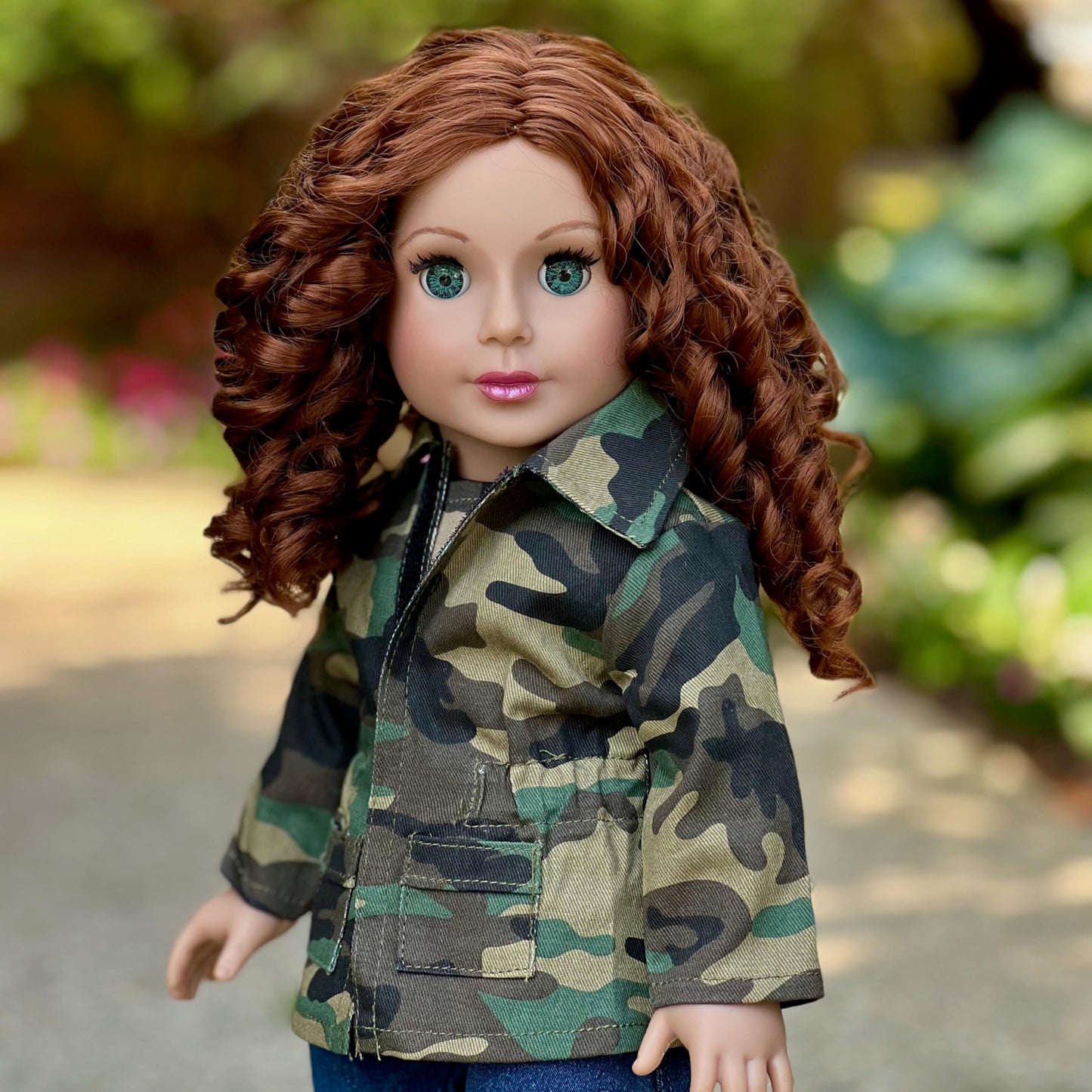 DreamWorld Collections Military Style Doll Clothes - 4 Piece Camouflage Outfit with Jacket, T-Shirt, Jeans & Boots - Model DWC-1251