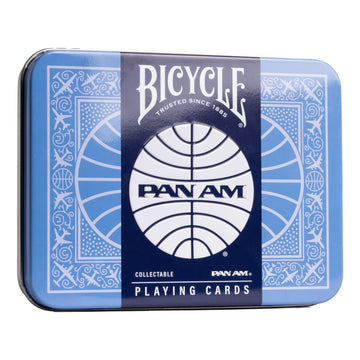 Bicycle Pan Am Air Playing Cards 2 Pack with Travel Tin - enhanced game-style Size Decks for Card Games - Classic Pan Am Design