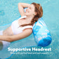 SLOOSH Hammock Pool Floats Adults, 4-in-1 Multi-Purpose Inflatable Pool Floaties PVC Water Hammock Lounge (Tropical Leaves-Blue)