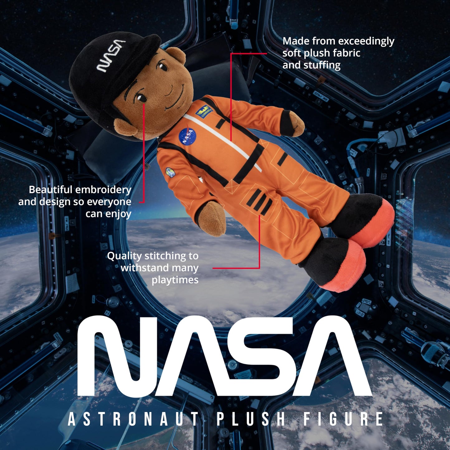 Playtime By Eimmie 14”Charlie Nasa Doll - Soft Baby Doll - Plush Rag Dolls For 2 Year Old Girls Boys Toddler & Infants - Astronaut Plush Washable Doll - Space Themed Stuffed Toys, Astronaut Plush Toy