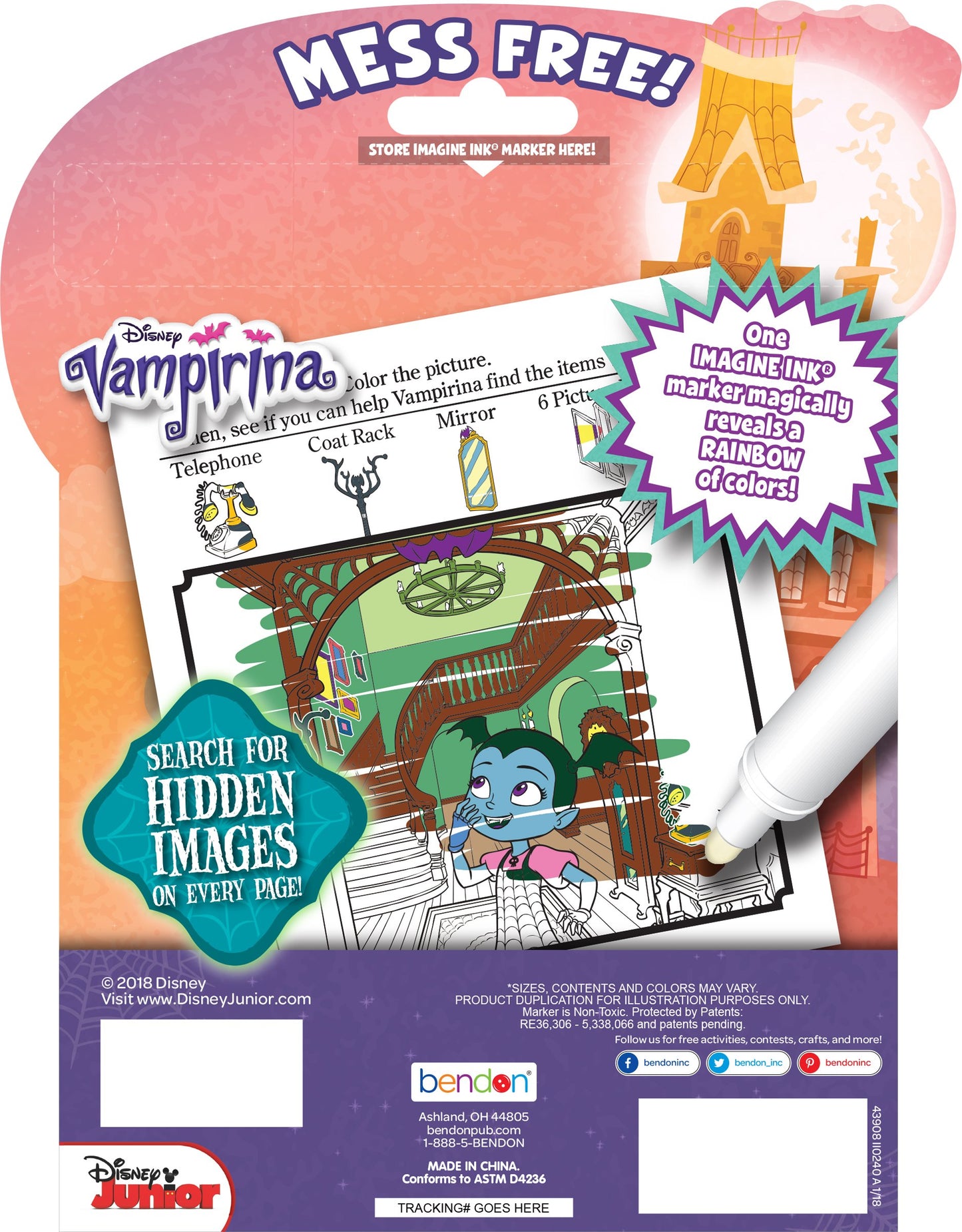 Disney Bendon Vampirina Imagine Ink Magic Ink Pictures - Model 43908, Paper, Color: Vampirina