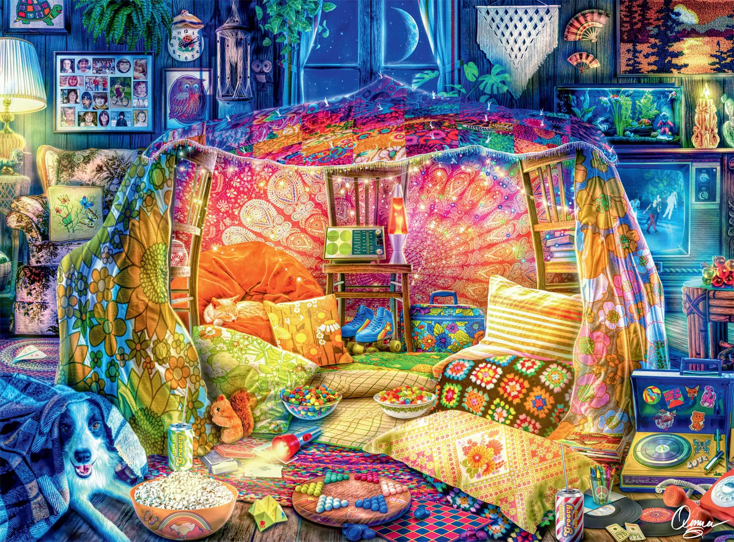 Buffalo Games Blanket Fort Jigsaw Puzzle - 1000 Pieces, Large, Multicolor, Model 12731, Perfect for Game Nights