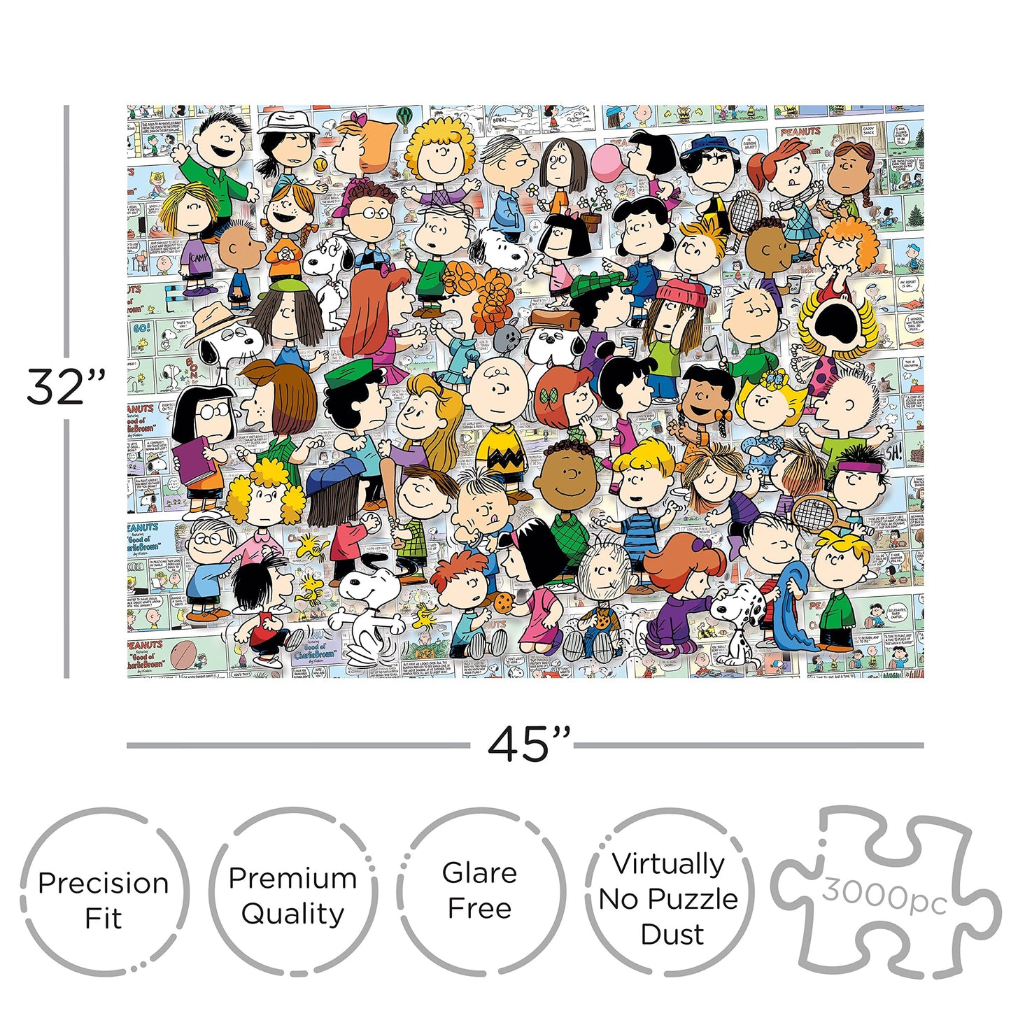 Aquarius Peanuts Cast Puzzle (3000 Piece Jigsaw Puzzle) - Officially Licensed Peanuts Merchandise & Collectibles - Glare Free -