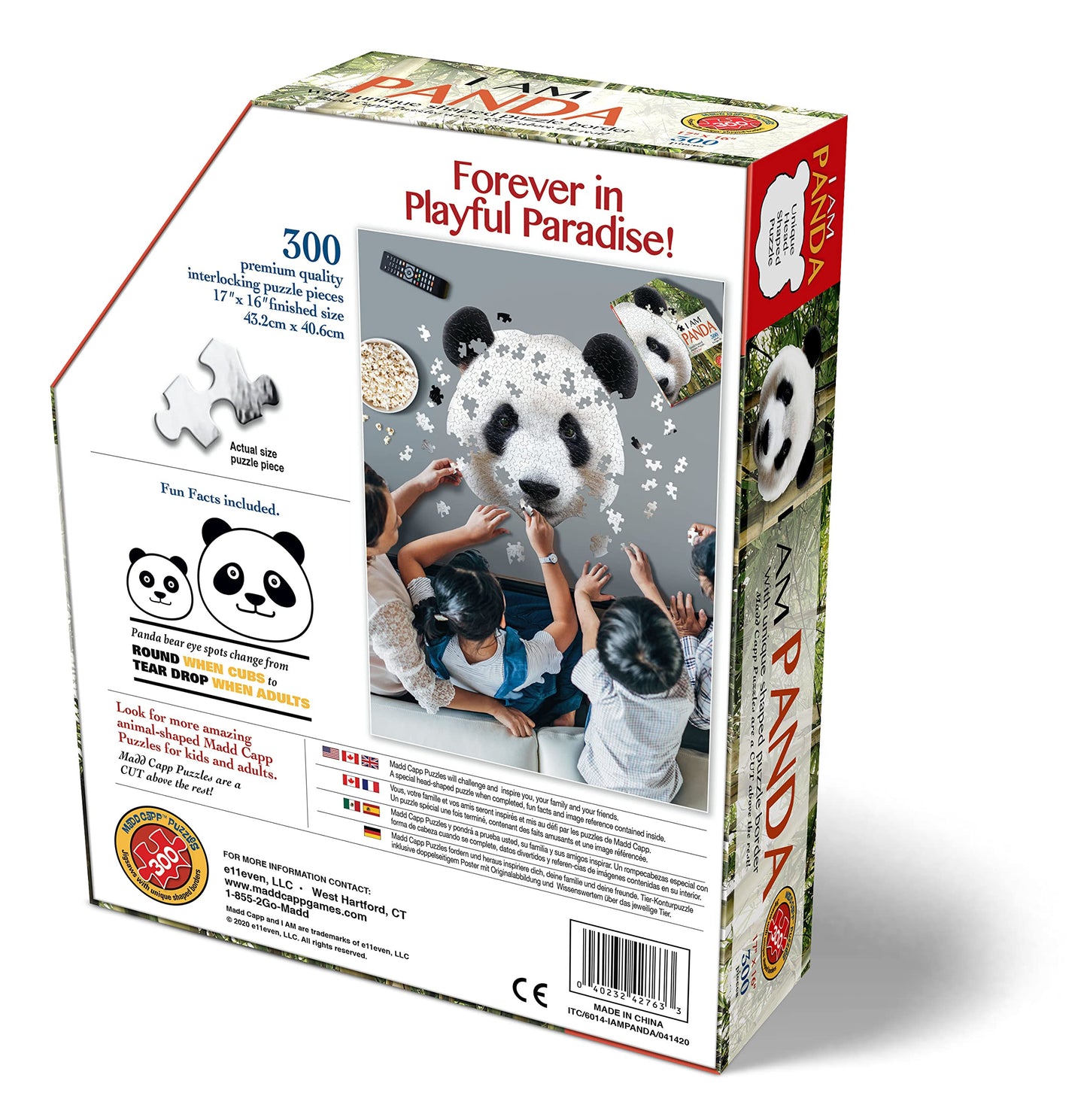 Madd Capp Puzzles - I Am Panda - 300 Pieces - Animal Shaped Jigsaw Puzzle