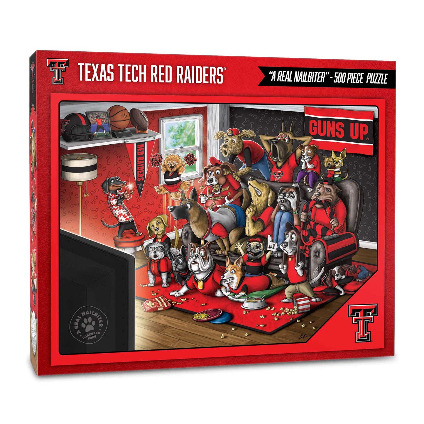 Youthefan Ncaa Texas Tech Red Raiders Purebred Fans 500Pc Puzzle - A Real Nailbiter