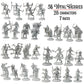 Monster Protectors 56 Unpainted Fantasy Mini Figures- All Unique Designs- 1 Hex-Sized Compatible with DND Dungeons and Dragons,