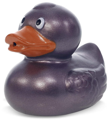 DolliBu Metallic Purple Duck Bath Buddy Squirter - Floating Purple Duck Rubber Bath Toy  Fun Water Squirting Bath Time Play for Toddlers  Animal Toy for Bathtub  Beach  and Pool for Girls and Boys