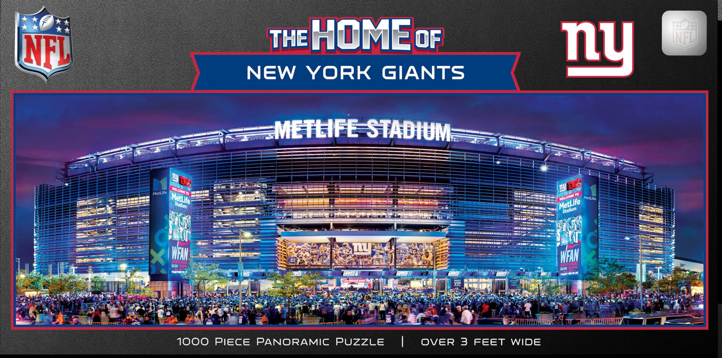 MasterPieces New York Giants Panoramic Puzzle - NFL 1000 Piece Jigsaw - Stadium View 13x39 - mature-themed Puzzle for Problem Solving & Spatial Awareness