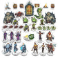 Wanderers Emporium Hard Flat Minis for DND | 28mm-32mm Scale | Cardboard | Model WEstandees1 | Essentials Pack of 36 Miniatures