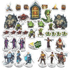 Wanderers Emporium Hard Flat Minis for DND | 28mm-32mm Scale | Cardboard | Model WEstandees1 | Essentials Pack of 36 Miniatures