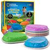 Blue Marble National Geographic Stepping Stones For Kids - 7 Durable, Non-Slip Stones Encourage Toddler Balance & Motor Skills,