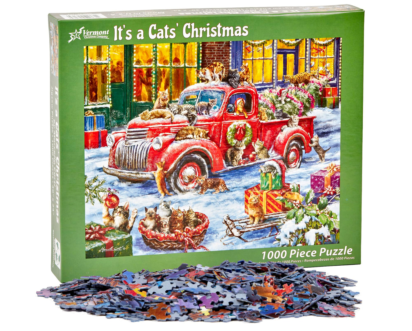Vermont Christmas Company It'S A Cats' Christmas Jigsaw Puzzle 1000 Piece