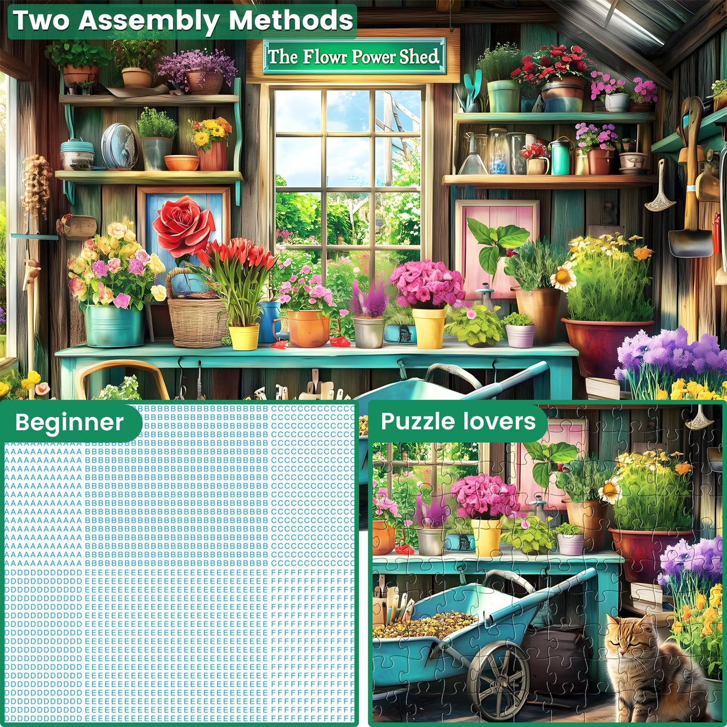 300 Piece Puzzles for mature-themeds  Plant Puzzles 300 Pieces for mature-themeds Kids Seniors Cat Jigsaw Puzzle Games enhanced Cardboard Jigsaw Puzzles Family Activity Night Gift Toy 20.5x15in