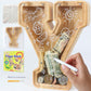 weallbuy Large Letter Piggy Bank for Kids Boys Girls Wooden Personalized Piggy Banks A-Z with Target Area Clear Alphabet Banknote Coin Banks for Gift Decoration Baptism (Y)
