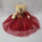 KINNEX COLLECTIONS SINCE 1997 20" Quinceanera Doll Teddy Bear, Burgundy - Gold Trim, Model B16632-7G, Polyester Centerpiece