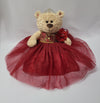 KINNEX COLLECTIONS SINCE 1997 20" Quinceanera Doll Teddy Bear, Burgundy - Gold Trim, Model B16632-7G, Polyester Centerpiece