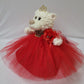Kinnex Collections Since 1997 12'' Quince Anos Teddy Bear With Dress Embroidery Mis 15 Anos (Centerpiece) ~ B09631-14G (Red/G)