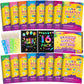 Pigipigi Scratch Paper Art 16 Pack - Rainbow Scratch Note Book Magic Coloring Art Craft Paper Supply For Kids Ages 3 4 5 6 7 8 9 10 Drawing Art Book Birthday Party Favor Sets Fun Toy Gift Idea
