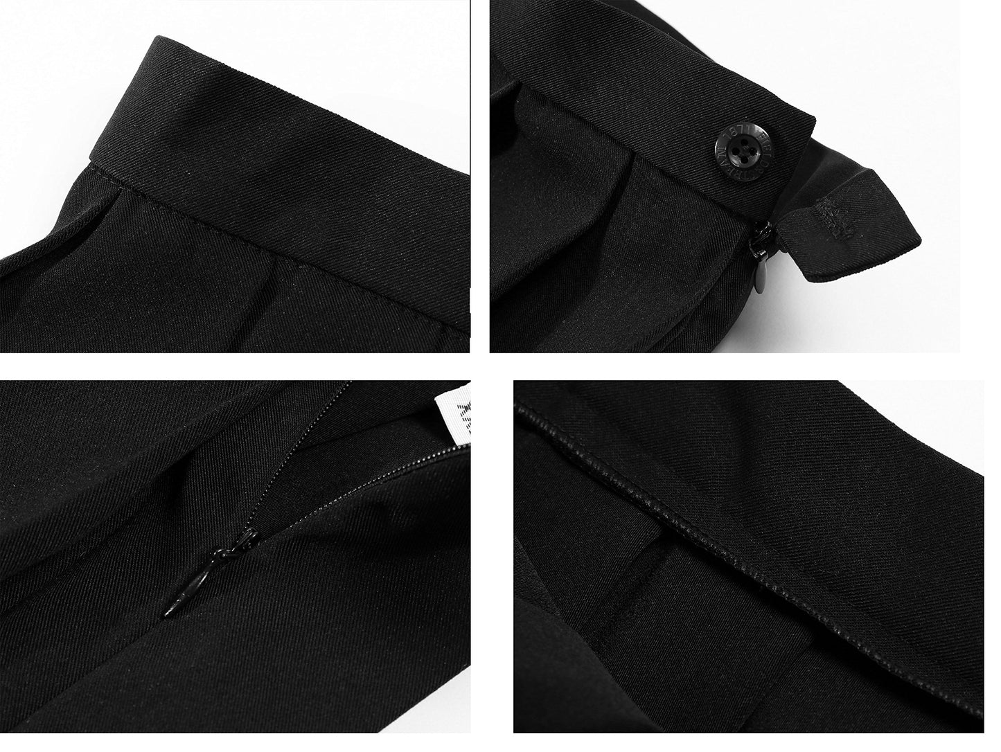 Women`S School High Waist A Line Pleated Plus Size Short Cos Skirts(3Xl,Black)