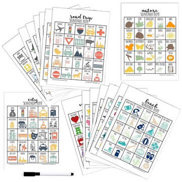 Craftivity Designs Variety Pack set of 20 Scavenger Hunt Games for Kids, Outdoor or Indoor, Road Trip, Travel Activities, Includ