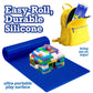 Scs Direct Brick Building Blocks Silicone Playmat - 32'' Blue Rollable, Foldable And Portable Two Sided Playmat For Activity Tab