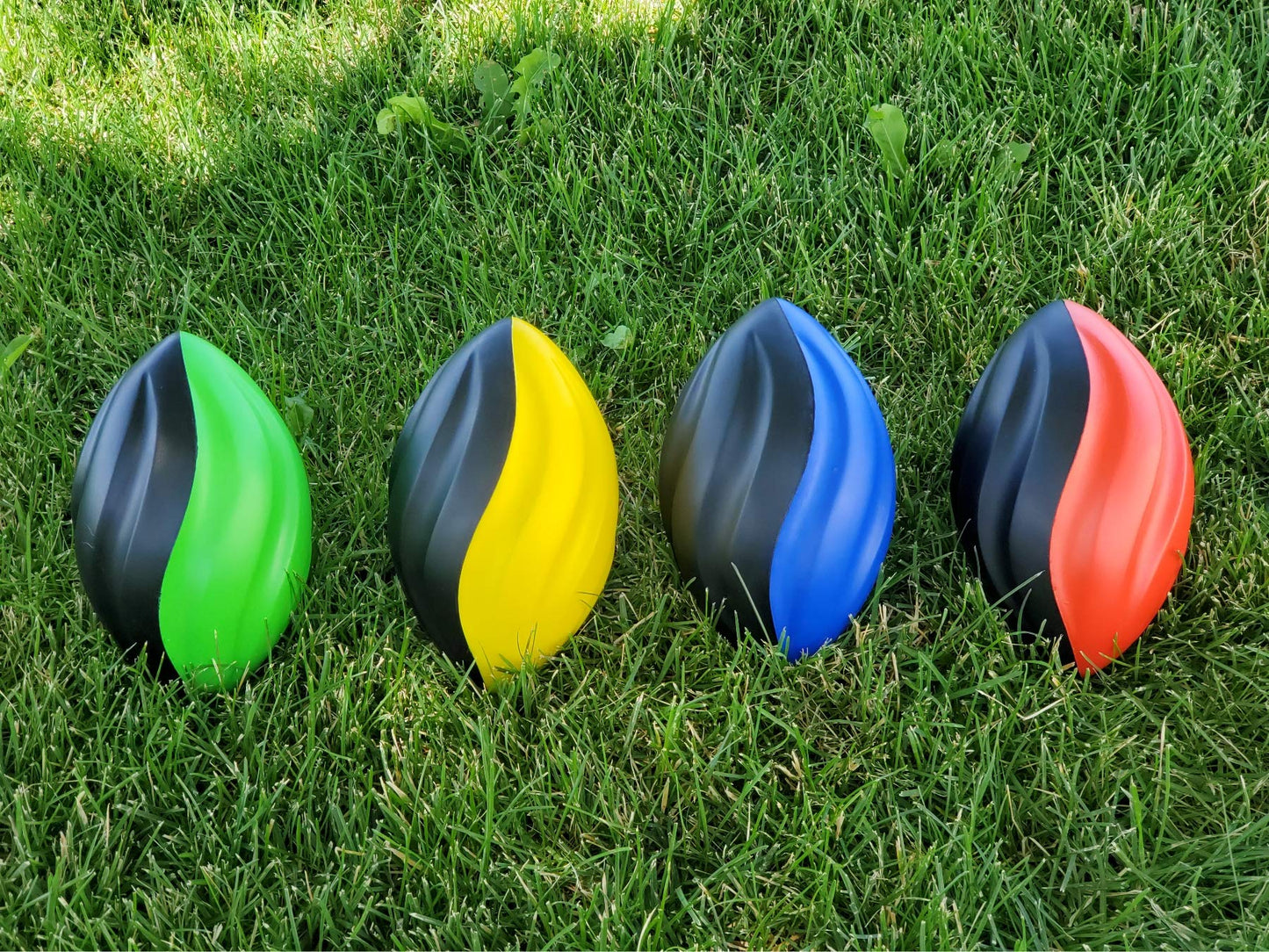 Lmc Products 7' Spiral Mini Football For Kids 4 Pack - Kids Football - Foam Footballs For Kids - Soft, Small Footballs For Kids (Red, Yellow, Blue And Green)