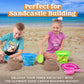 Sloosh 3 Pcs Foldable Buckets With 3 Shovels, Square Sand Water Bucket Sandbox Party In Summer Collapsible Silicone Pail Bucket