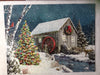 Springbok The Falling Snow 500 Piece Jigsaw Puzzle For Adults Features A Holiday Cabin Glowing In The Snow With A Decorated Christmas Tree Beside It