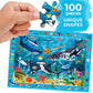 Quokka 100 Pieces Floor Puzzles For Kids Ages 4-6 – 3 Jigsaw Kids Puzzles Ages 6-8 – Search & Find Learning Game For Toddlers 3-5 Ocean Wild Animals & Dinosaurs - Gift Games For Children 8-10