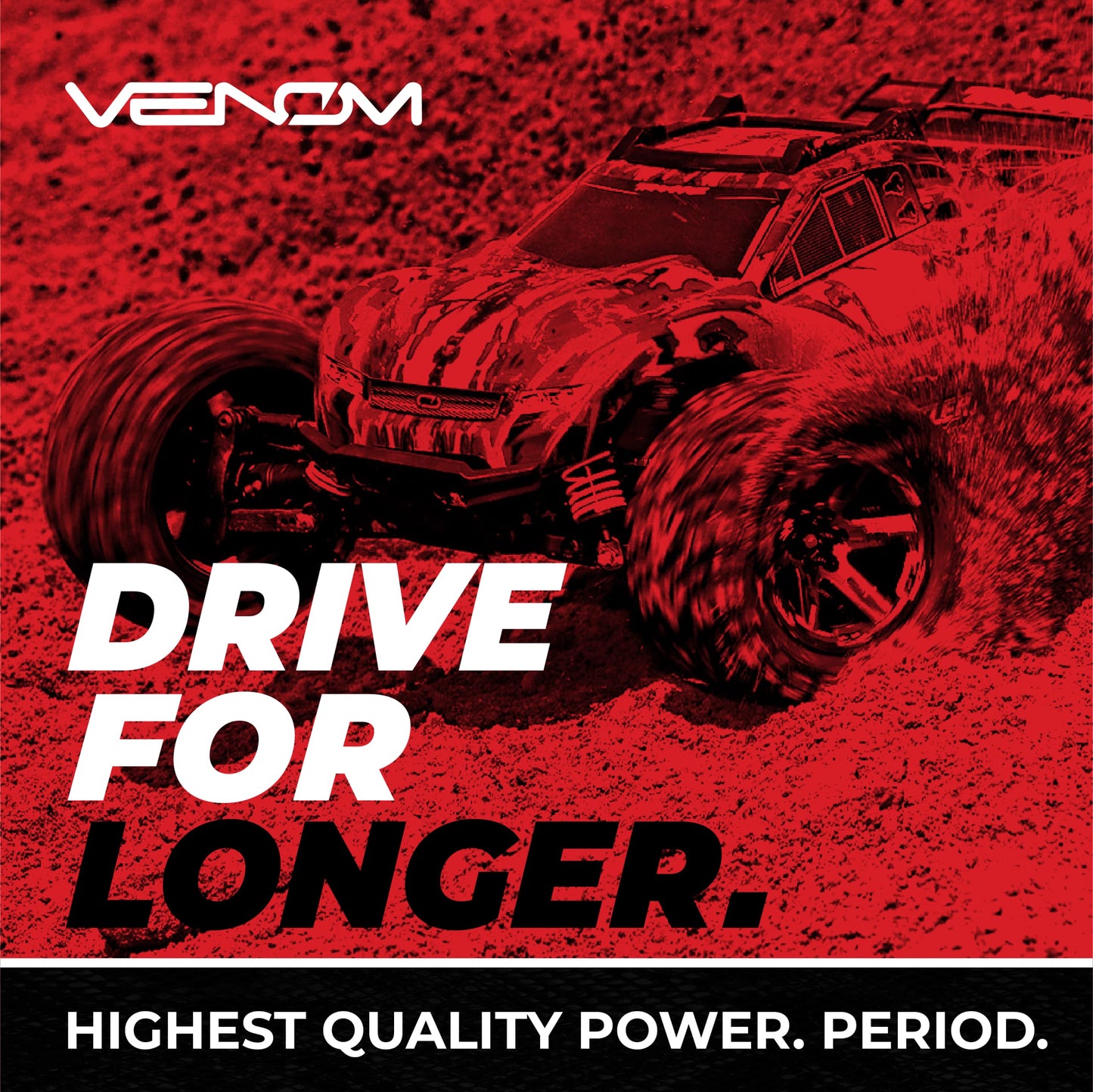 Venom Drive Series 6S - 3000mAh 7.2V NiMH Battery Flat - Universal 2.0 Plug, Nickel Metal Hydride 6 Cell - Silicone Connector &