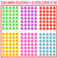 228-Pack Mini Rubber Ducks Set, Mini Colorful Rubber Duckies Bath Toy For Child,Float & Squeak Tiny Ducks Pool Toy Set For Kids Party Favors,Birthday Party Supplies,Prize Rewards