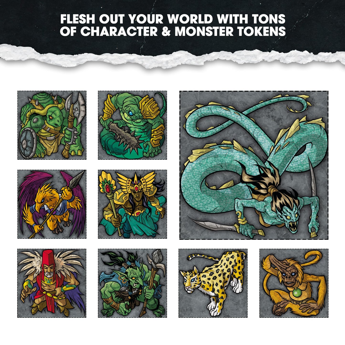 Dungeon Craft Jungles Of Dread Game, Hundreds Of Terrain Pieces, Cut Place Play, Build Interactive Maps, Double-Sided & Water-Re