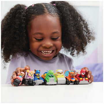 Paw Patrol Super Patrol Movie Set - 7 Racers PUP Squad Toy - Multicolored Plastic Figures for Children 3 Years and Up