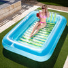 Sloosh XL Inflatable Tanning Pool Lounge Float  85 x 57 Extra Large Sun Tan Tub mature-themed Pool Floats Raft for Pool Sunbathing Suntan Blow up Pool Lounger Tanning Bed Floatie for mature-themeds  XL-Blue Green