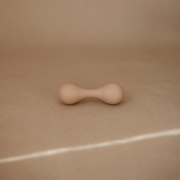 Mushie Silicone Baby Shaker Rattle Toy | Ages 3+ Months (Natural)