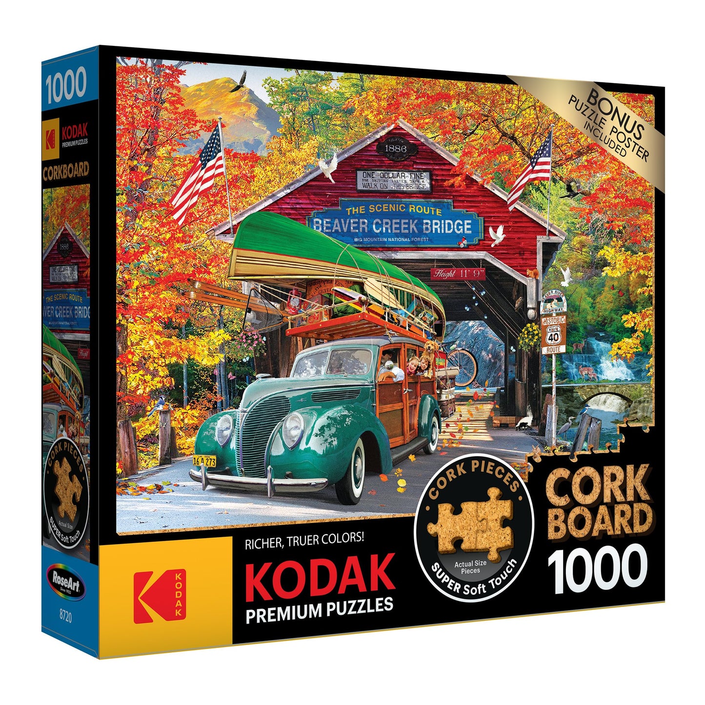 Roseart - Kodak Premium Cork - Covered Bridge - 1000 Piece Jigsaw Puzzle For Adults