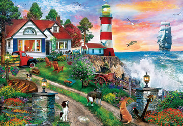 MasterPieces 1000 Piece EZ Grip Jigsaw Puzzle for mature-themeds  Family  Or Youth - Lighthouse Keepers - 23.5x34