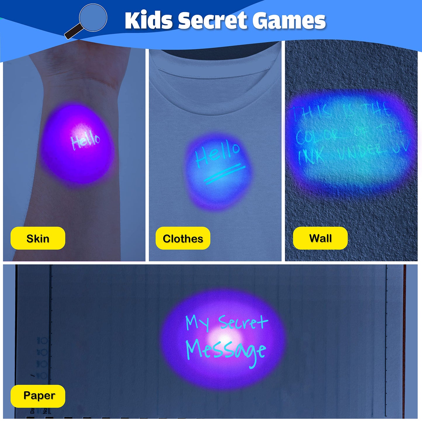 Giftinbox Valentines Day Gifts For Kids, 16Pcs Invisible Ink Pen With Uv Light For Kids, Spy Pen Magic Marker For Secret Message, Valentines For Kids Classroom, Party Favors For Kids 4-8 8-12