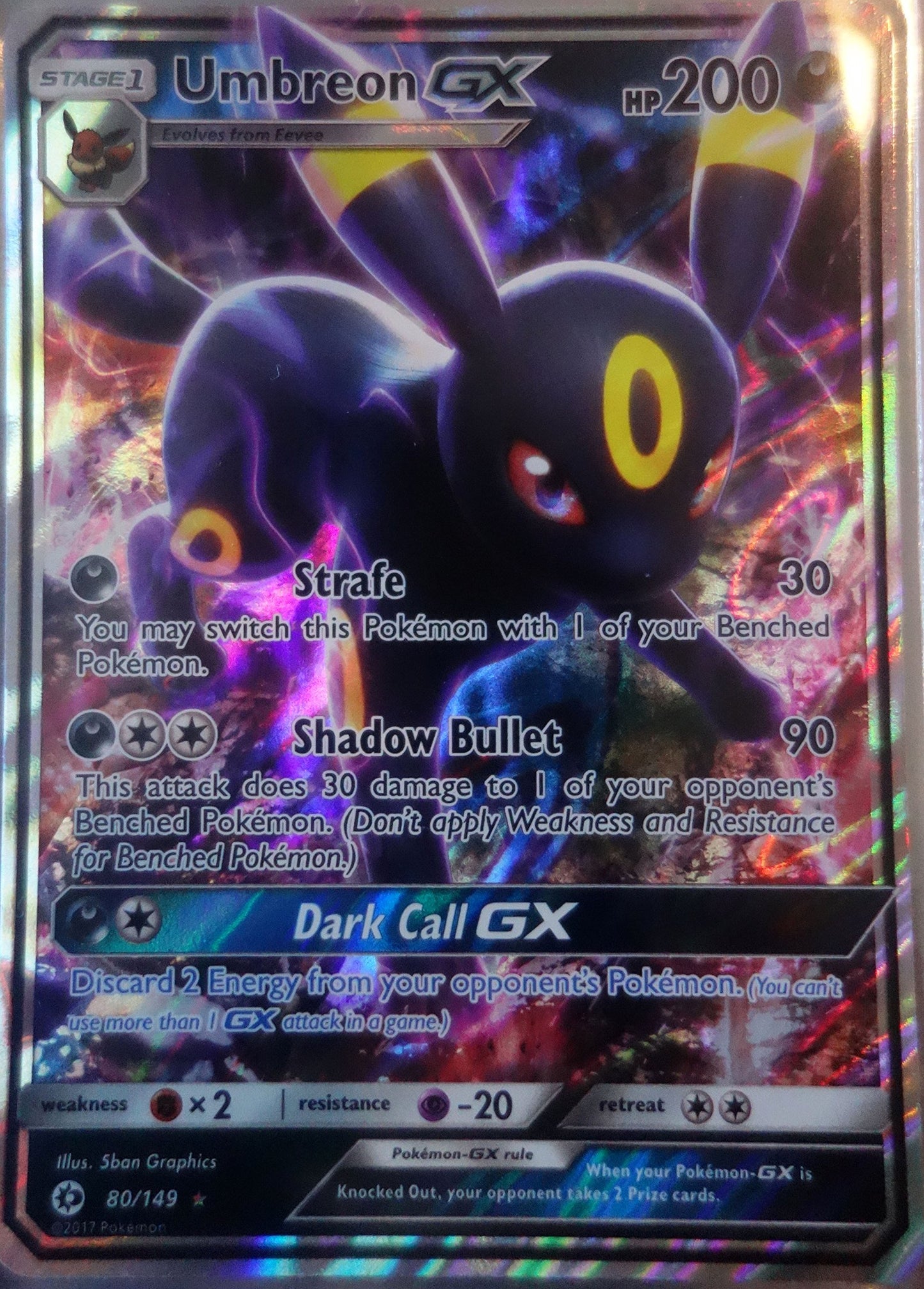 Pokemon, Sun And Moon, Umbreon Gx 80/149