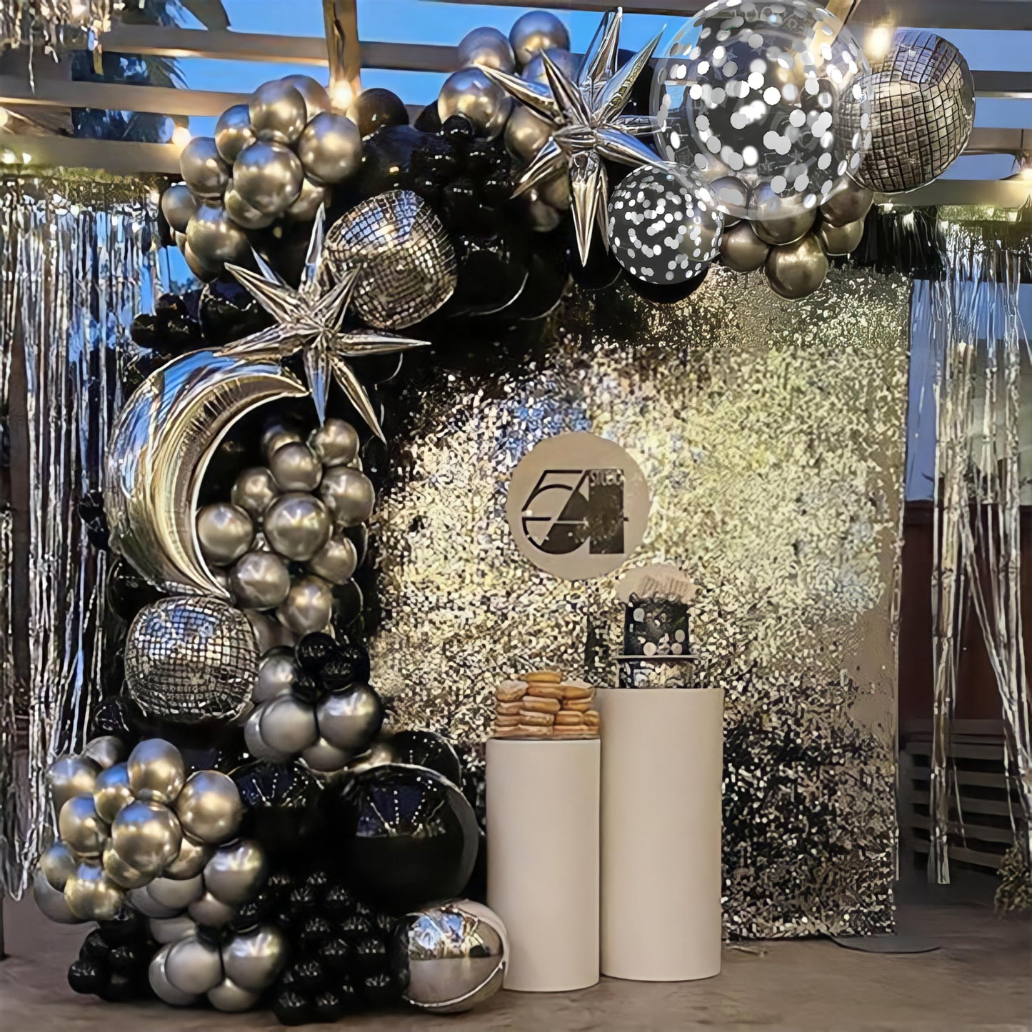 Black And Silver Balloons, Metallic Silver And Black Balloons Pearl Silver Confetti Balloons Black Silver Party Balloons Chrome