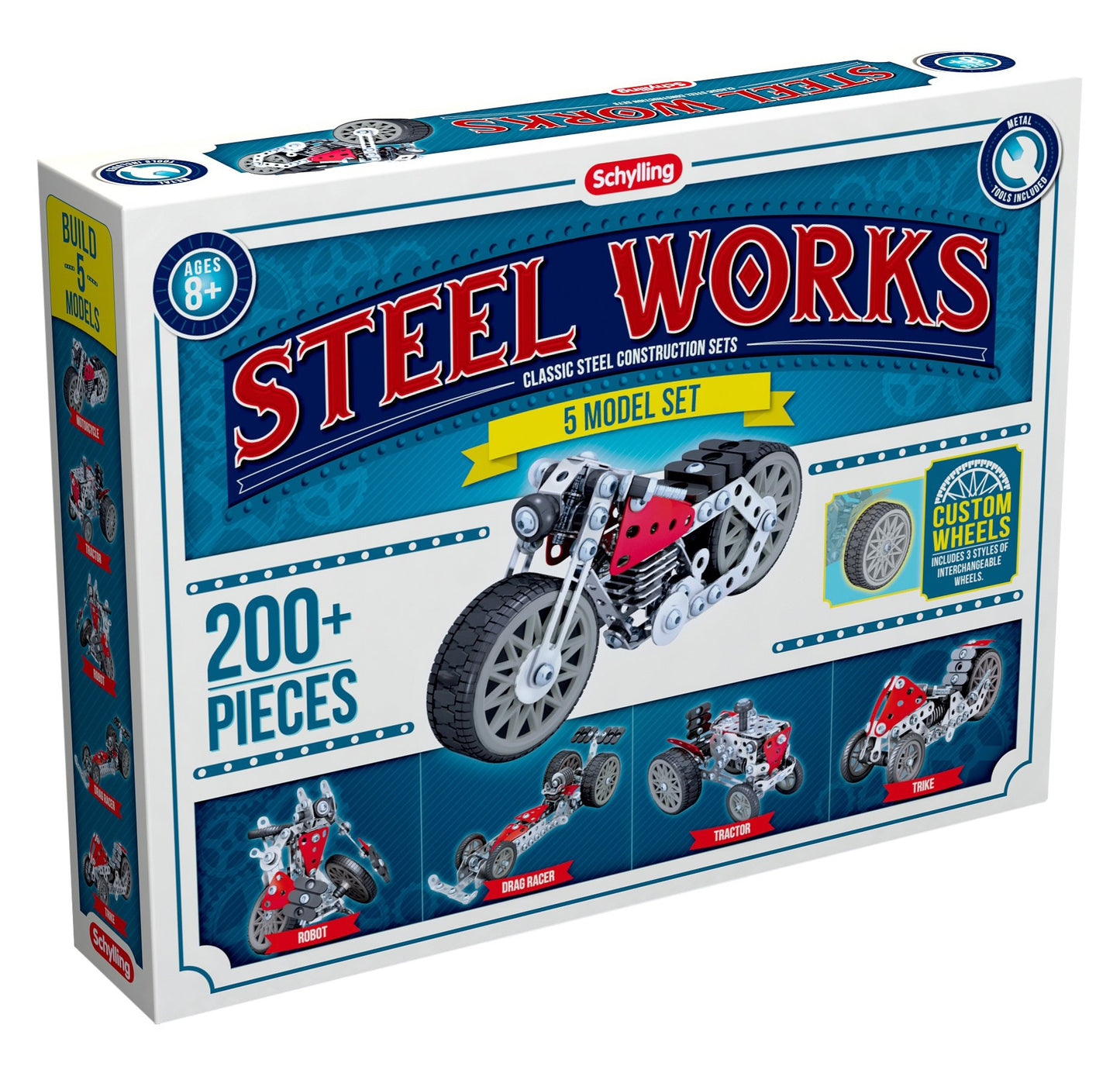 Schylling Steel Works 5 Model Construction Kit - Multi Color, Steel, One Size, Model STW5