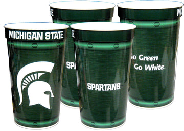Westrick MI State University Souvenir Cups 24 oz 4 Pack Team Memorabilia, Collectibles, Great for Parties & Decor, Reusable Drin