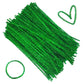 Carykon 200 PCS Glitter Tinsel Creative Arts Stems Pipe Cleaners-12 Inch (Green)