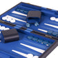 Backgn Set 15 inch  Medium - Classic Board Game for mature-themeds and Kids with enhanced Leather Case - Includes Strategy & Tip Guide (Blue)