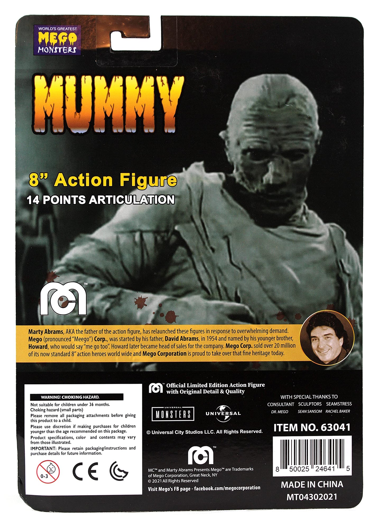 Mego Horror The Mummy 8' Action Figure
