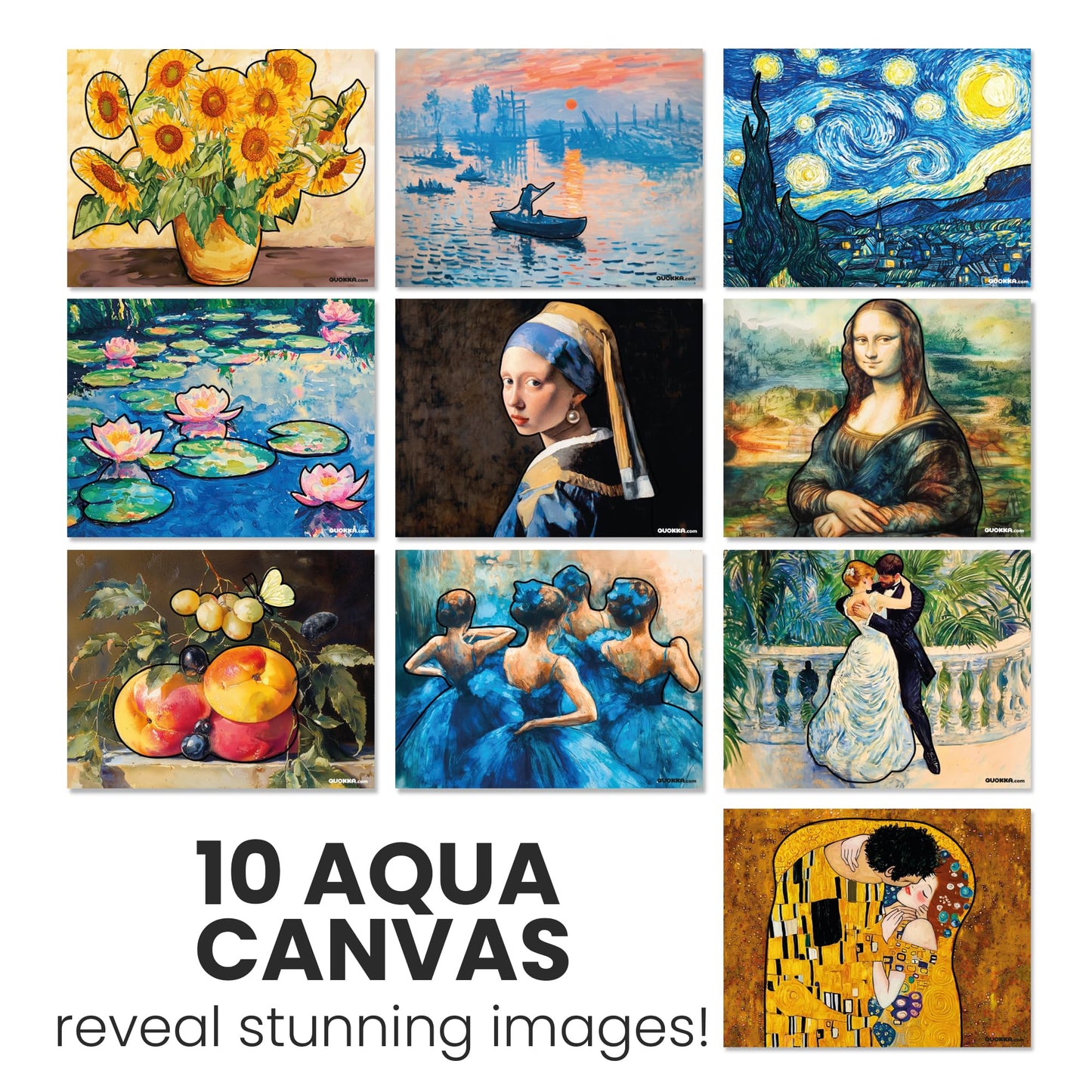 QUOKKA 10PACK Water Painting Dementia Activities for Seniors - Gallery of Greats - Alzheimers Products for Elderly - Activities